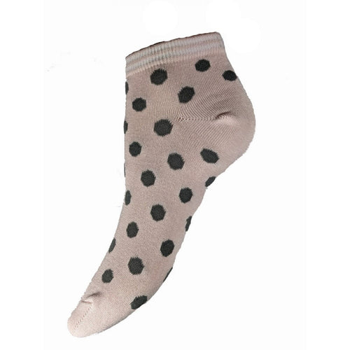 Bamboo Trainer Polka Dot Socks in Soft Pink and Grey LT104 Socks Joya