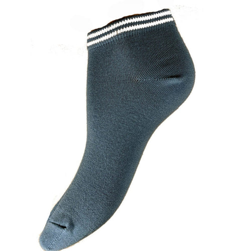 Bamboo Trainer Socks in Light Blue with White Stripe LT102 Socks Joya