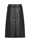 BECKIE 4 Leatherette Crossover Midi Skirt in Black Skirts Soya Concept