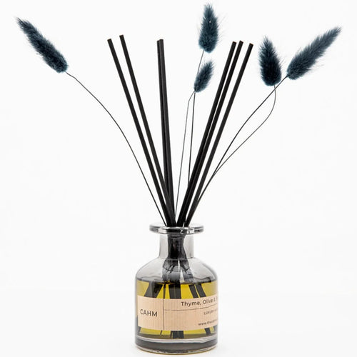 CAHM Luxury Reed Diffuser - Thyme, Olive & Bergamot - Black Glass Home Fragrance CAHM