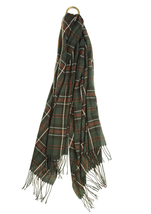 Classic Check Scarf in Racing Green - ZH001 Scarves Hot Tomato