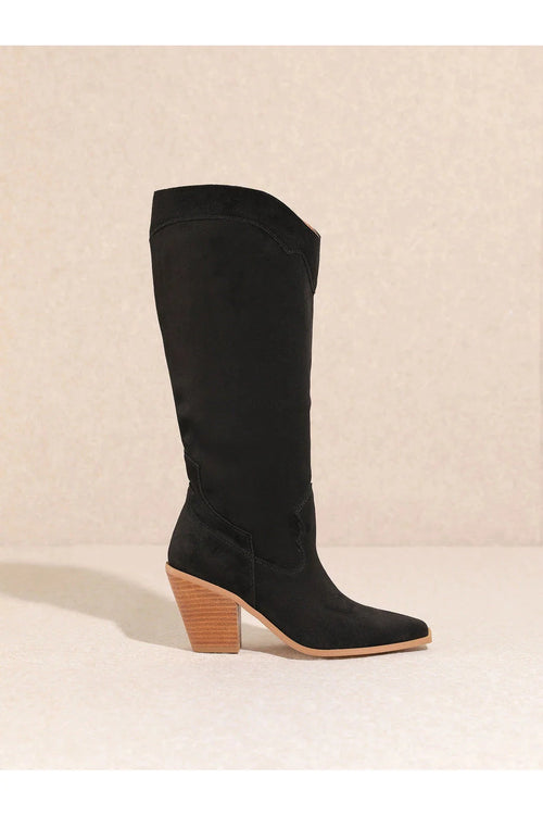 CLASSY High Leg Cowboy Boots in Black Footwear Suki's Wardrobe