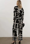 DESTINY Monochrome Wide Leg Trousers in Selvage Print Trousers Religion