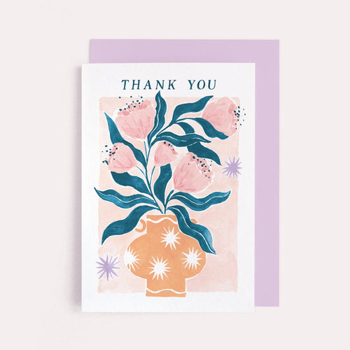 Illustrated Vase Flower Thank You Card Cards Sister Paper Co
