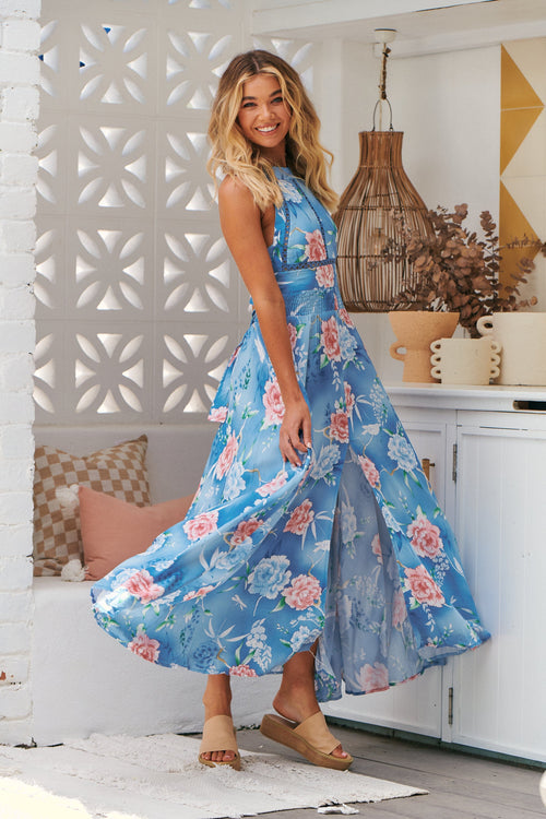 Jaase Endless Summer Maxi Dress in Ana Santorina Print Dresses Jaase
