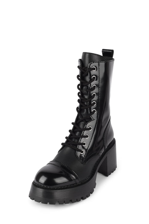 Jeffrey Campbell Mid-Calf Lace-Up Boots in Black Footwear Jeffrey Campbell