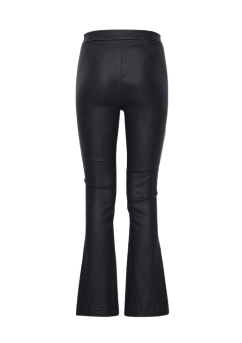 Kiko Faux Leather Flared Trousers in Black Trousers B.Young