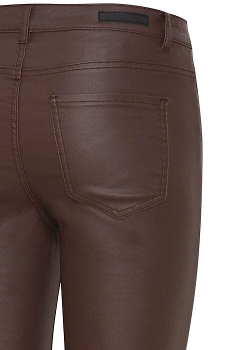 Kiko Faux Leather Skinny Trousers in Chocolate Trousers B.Young