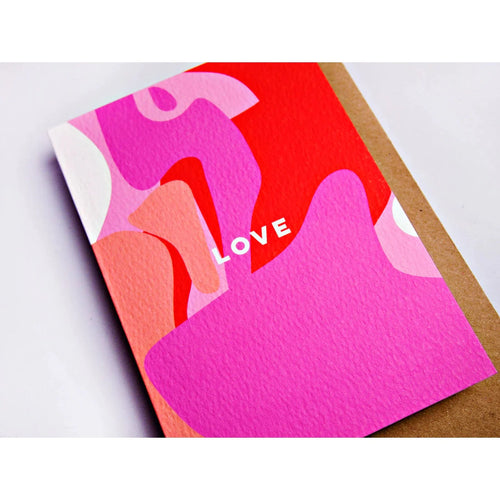 LOVE Card in Pink and Orange Graphic Cards The Completist