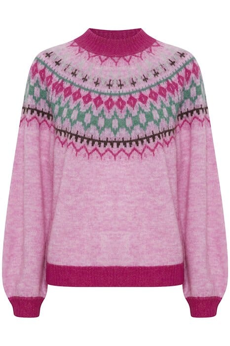 MARITNE Pink Fishermans Folk Long Sleeve Jumper knitwear B.Young