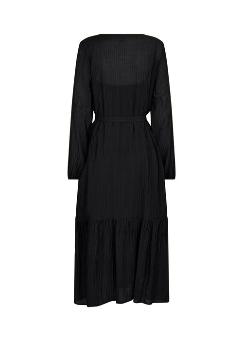 MIRANA 3 Tie Waist Lightweight Button Down Dress in Black Dresses Soya Concept