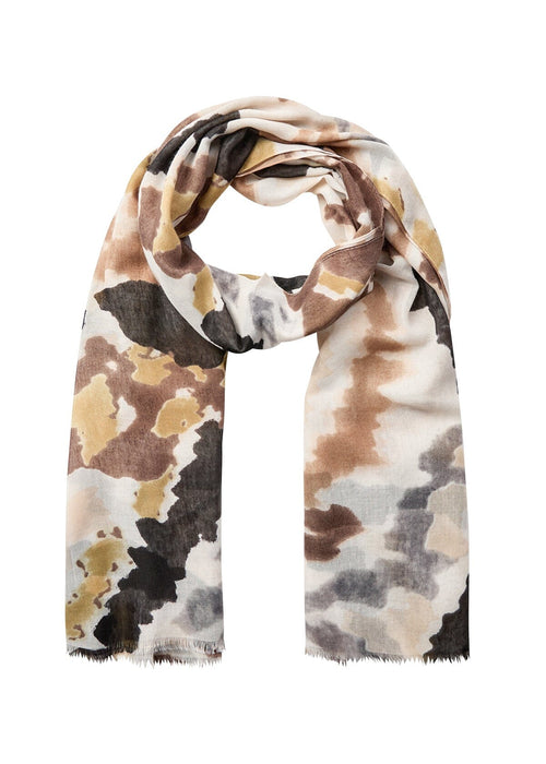 MIYA 1 Recycled Poly Light Scarf in Mustard Gold and Black Combo Scarves Soya Concept