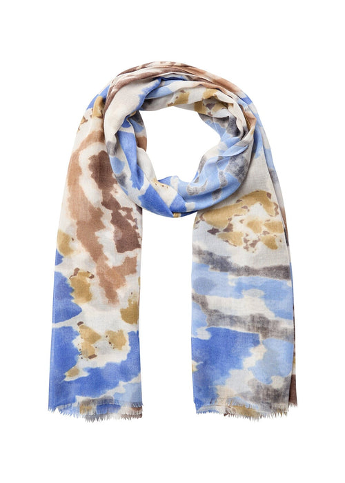 MIYA 1 Recycled Poly Light Scarf in Mustard Gold and Bright Blue Combo Scarves Soya Concept