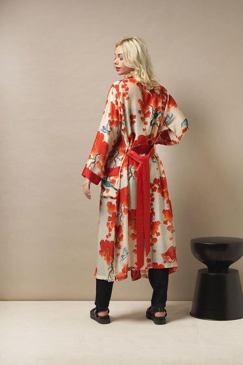 One Hundred Stars Lightweight Kimono Gown in Acer Print - GWNACERUS Gowns One Hundred Stars