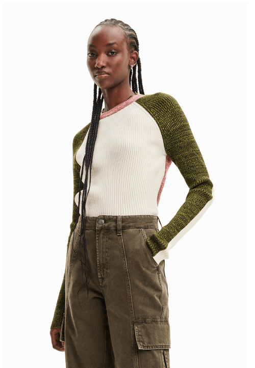 ORINOCO Long Sleeve Knit Top in Autumn Tones Tops Desigual