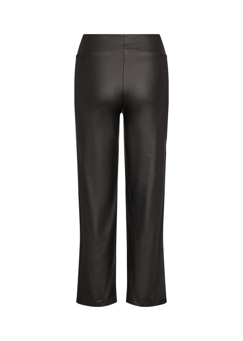 Pam 10 Leather Look Vegan Cropped Straight Leg Trousers Trousers Soya Concept