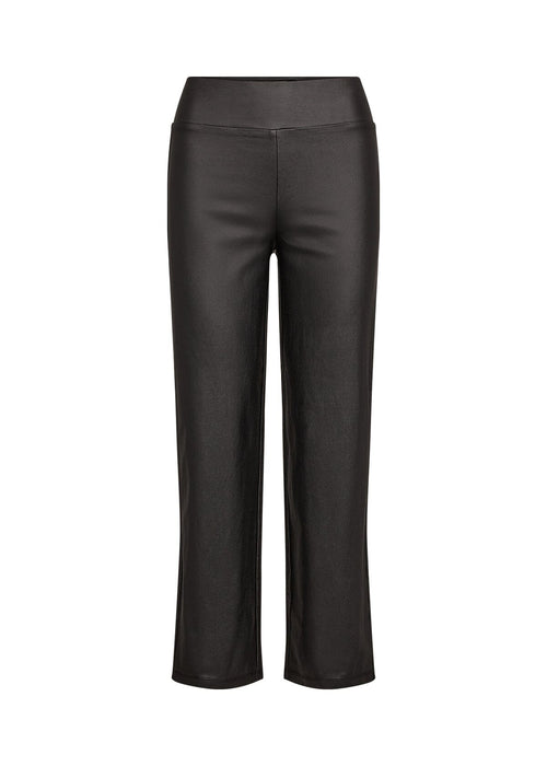 Pam 10 Leather Look Vegan Cropped Straight Leg Trousers Trousers Soya Concept
