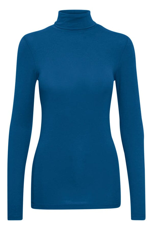 PAMILA Jersey Roll Neck Top in Bright Cobalt Nautical Blue Tops B.Young