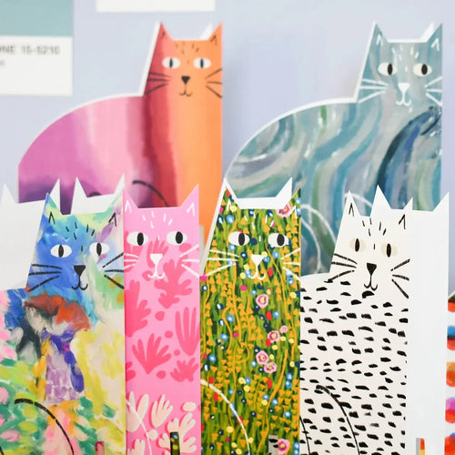 Pencil Monochrome Cat Cut Out Card Cards Niaski