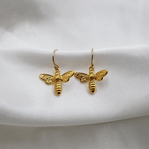 Saskia Bee Charm Earrings in Gold Earrings Saskia Lucy