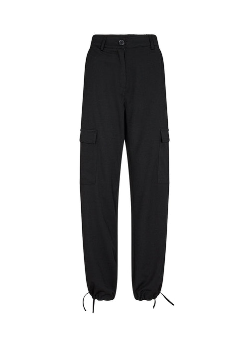 SIHAM 56 Black Cargo Combat Trousers in Black Trousers Soya Concept