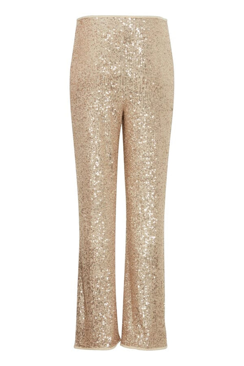 SOLIA Sequin Sparkle Trousers in Champagne Gold Coats & Jackets B.Young
