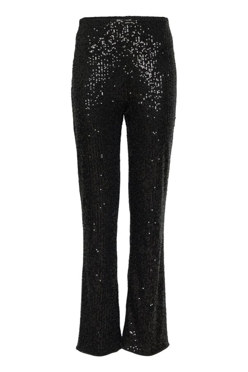 SOLIA Sequin Sparkle Trousers in Midnight Black Coats & Jackets B.Young