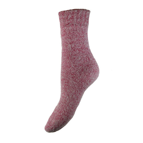 Super Soft Fuchsia Pink Fluffy Wool Blend Socks WS385 Socks Joya