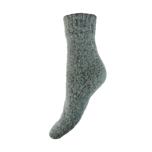 Super Soft Grey Fluffy Wool Blend Socks WS384 Socks Joya