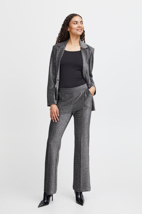 TACHA Pull-On Metallic Silver Sparkle Trousers Coats & Jackets B.Young
