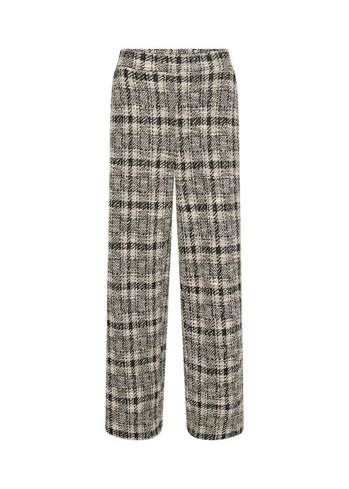 TAINA 3 Woven Check Trousers in Sand Trousers Soya Concept